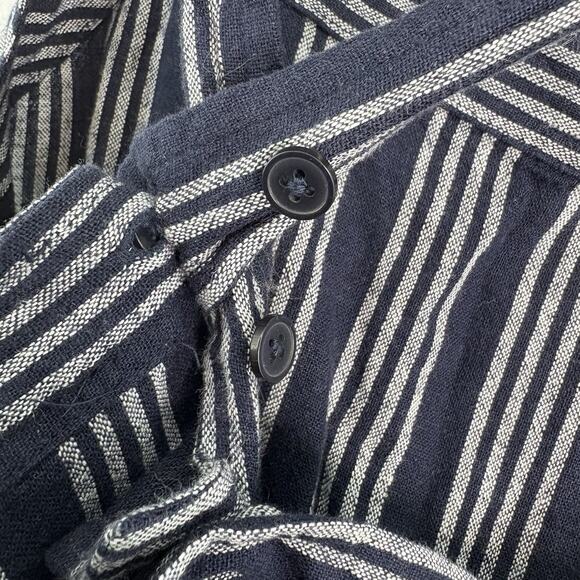 Ann Taylor LOFT Outlet Womens Sz 6 Navy Striped Criss Cross Linen Blend Tank NWT - Picture 5 of 9